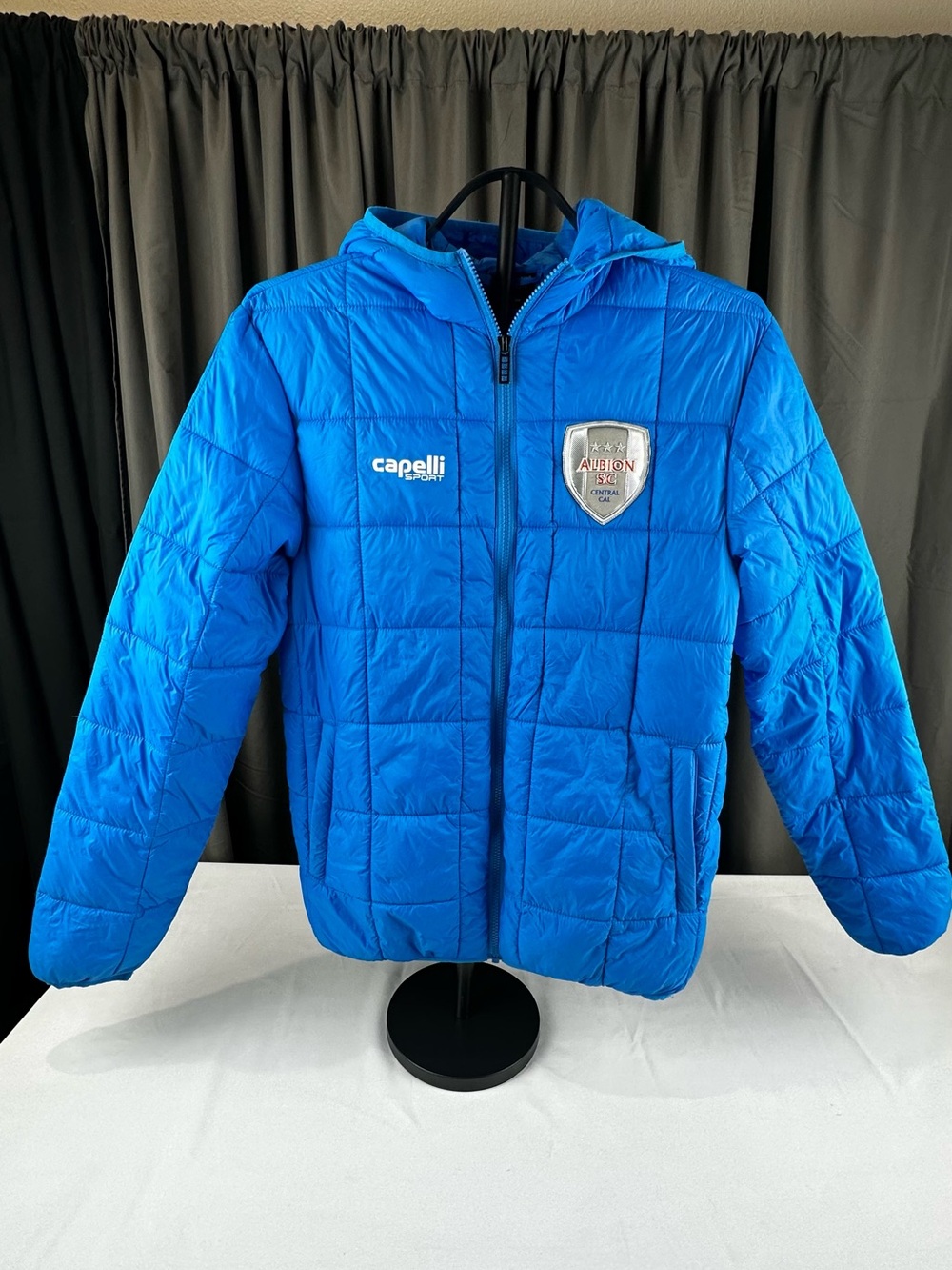 Albion Bright Blue Quilted Hooded Puffer Jacket
